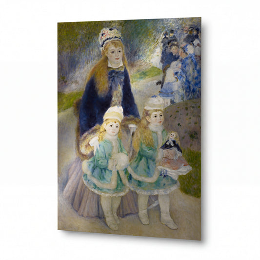 Obraz Pierre-Auguste Renoir — The Walk — reprodukce na lesklém hliníkovém panelu — reprodukce na lesklém hliníkovém panelu