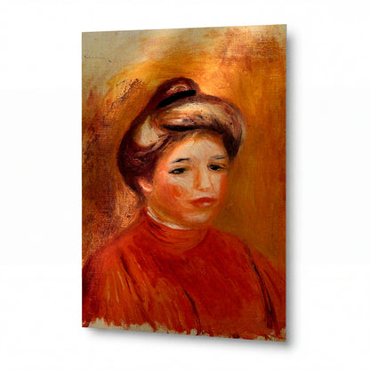 Obraz Pierre-Auguste Renoir — Woman's Head — kovová reprodukce s vysokým leskem — kovová reprodukce s vysokým leskem