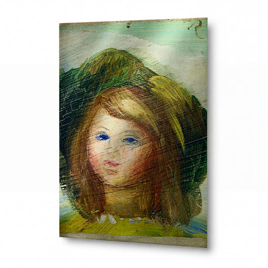 Obraz Pierre-Auguste Renoir — Young Girl — kovový obraz s vysokým leskem