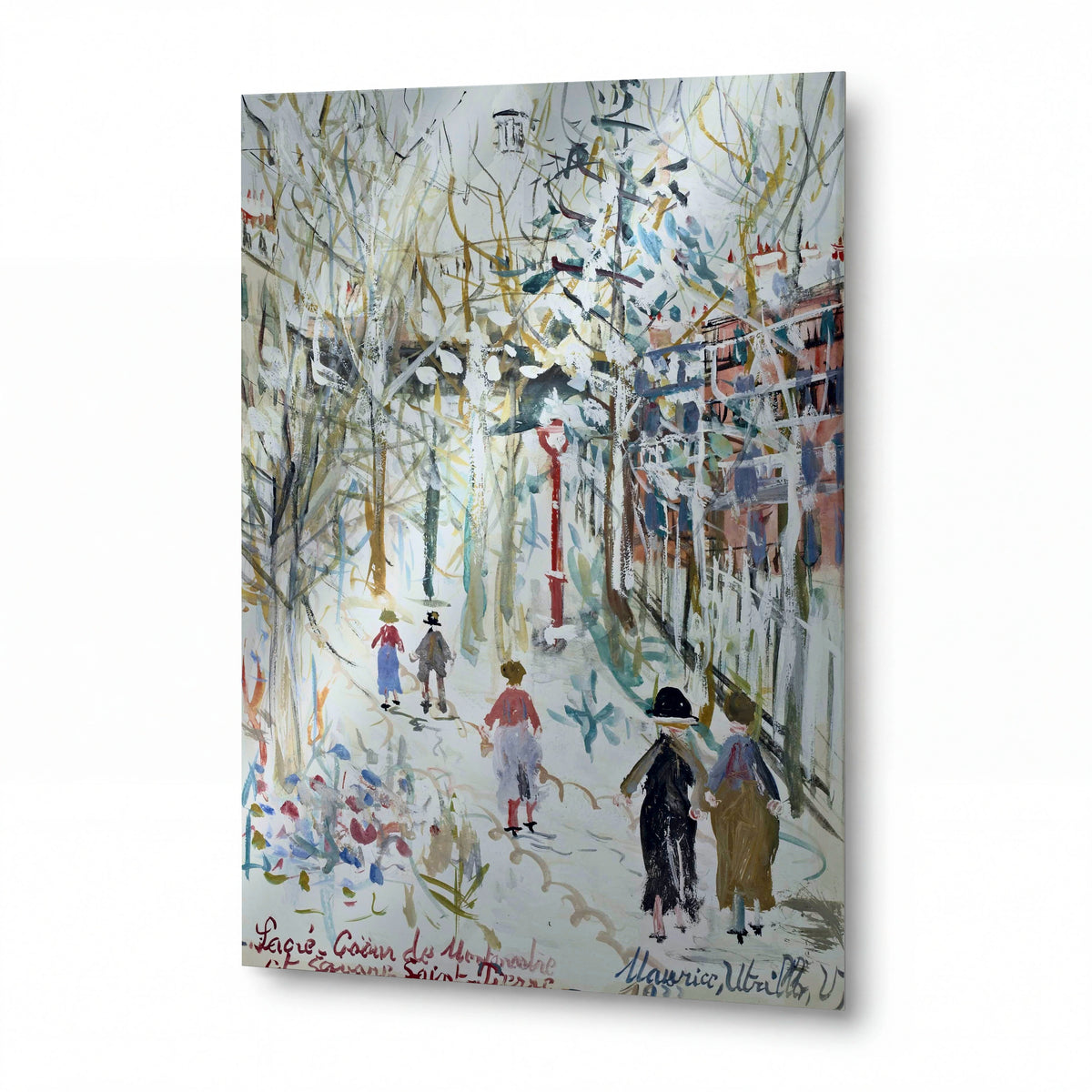Obraz Maurice Utrillo — Sacre-Coeur de Montmartre and Saint-Pierre Square — prémiová reprodukce na kovovém panelu — prémiová reprodukce na kovovém panelu
