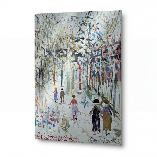 Obraz Maurice Utrillo — Sacre-Coeur de Montmartre and Saint-Pierre Square — prémiová reprodukce na kovovém panelu — prémiová reprodukce na kovovém panelu