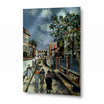 Obraz Maurice Utrillo — Street in Paris — lesklý kovový obraz