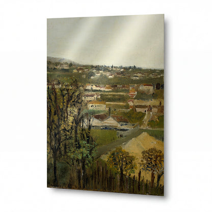 Obraz Maurice Utrillo — The Outskirts of Montmagny — reprodukce na lesklém hliníkovém panelu — reprodukce na lesklém hliníkovém panelu