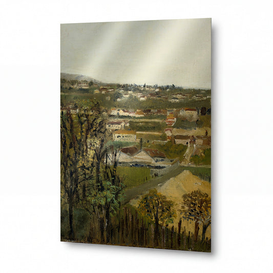 Obraz Maurice Utrillo — The Outskirts of Montmagny — reprodukce na lesklém hliníkovém panelu — reprodukce na lesklém hliníkovém panelu