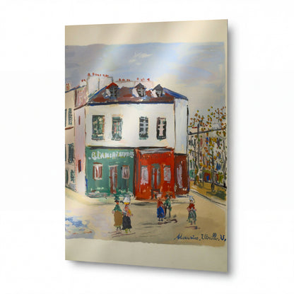 Obraz Maurice Utrillo — Village Scene — lesklý obraz na hliníku — lesklý obraz na hliníku