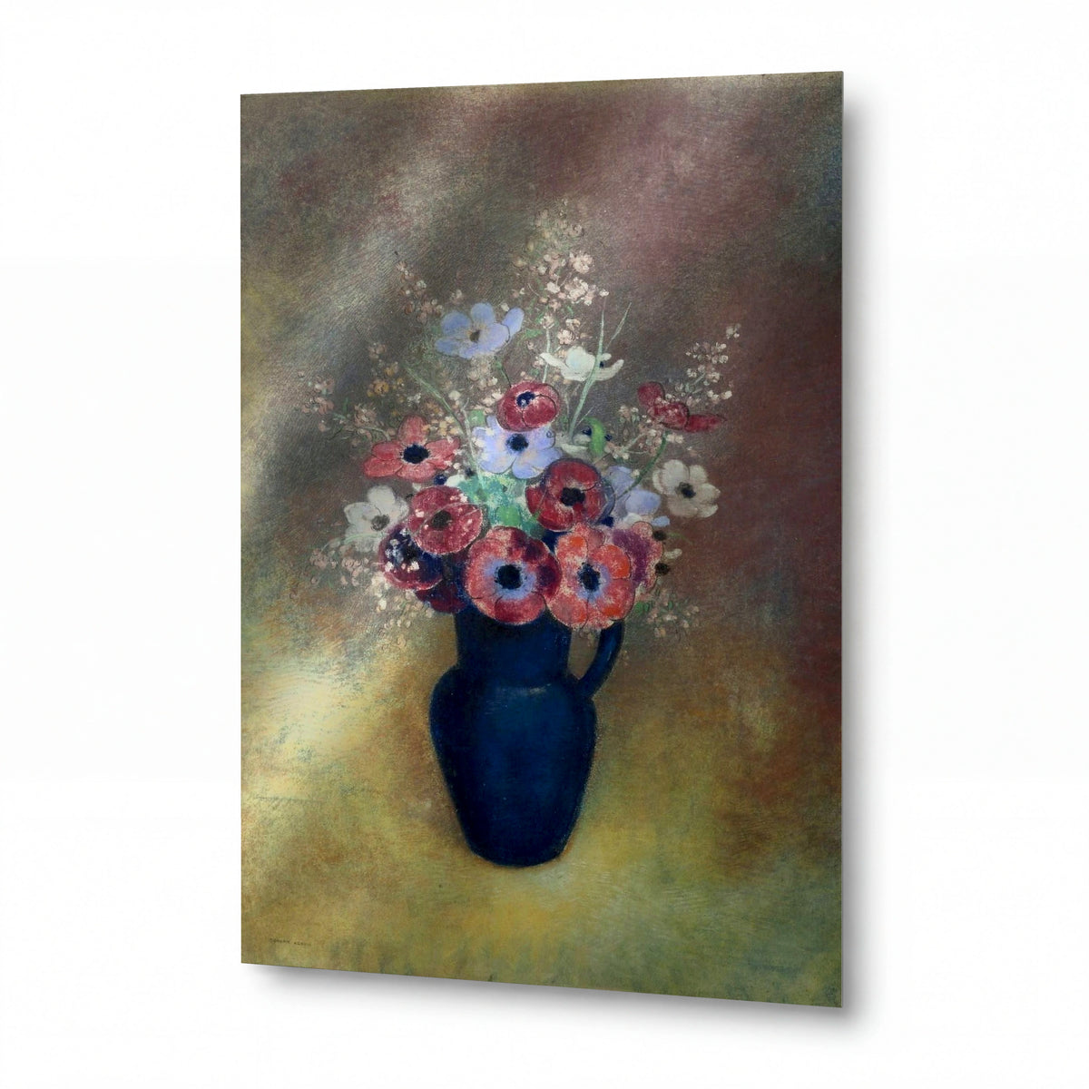 Obraz Odilon Redon — Anemones in a Jug — prémiová reprodukce na kovovém panelu