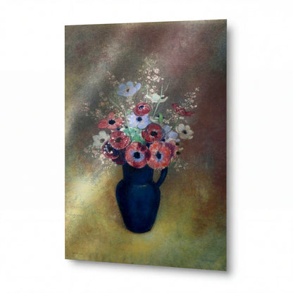 Obraz Odilon Redon — Anemones in a Jug — prémiová reprodukce na kovovém panelu