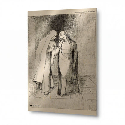 Obraz Odilon Redon — Mystical Conversation — kovový obraz s vysokým leskem — kovový obraz s vysokým leskem