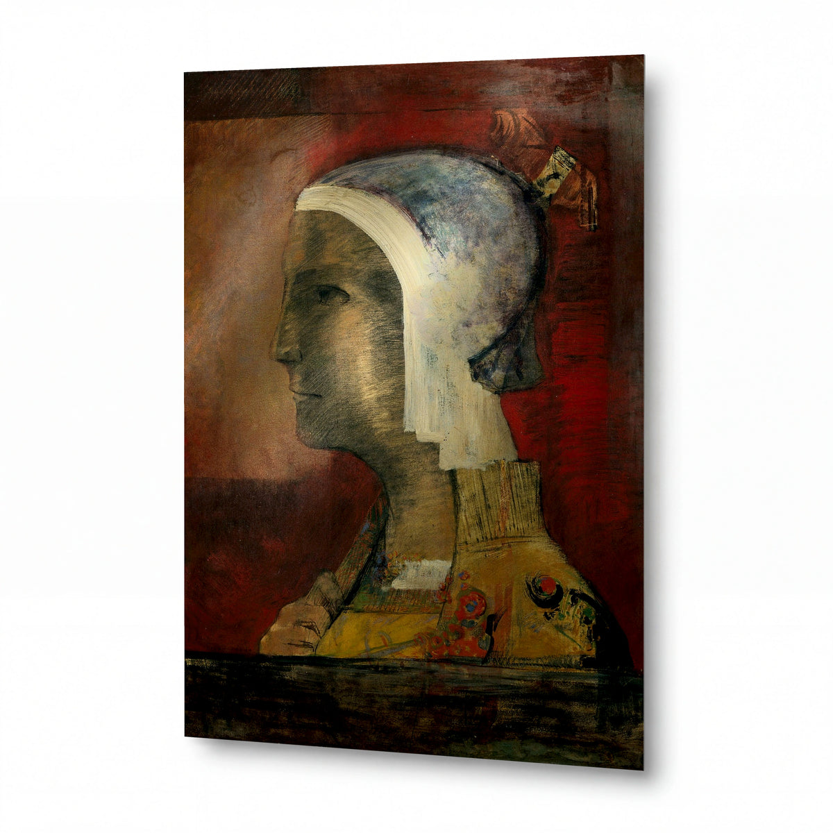 Obraz Odilon Redon — Symbolic Head — hliníkový panel s vysokým leskem — hliníkový panel s vysokým leskem