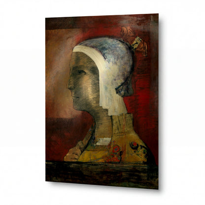 Obraz Odilon Redon — Symbolic Head — hliníkový panel s vysokým leskem — hliníkový panel s vysokým leskem