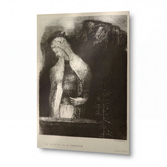 Obraz Odilon Redon — The Saint and the Thistle — reprodukce na lesklém hliníkovém panelu — reprodukce na lesklém hliníkovém panelu
