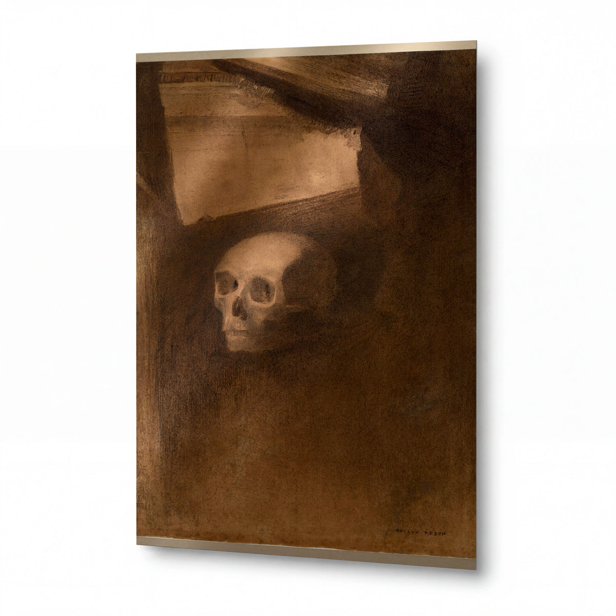 Obraz Odilon Redon — Through the Crack a Death's-Head Was Projected — hliníkový panel s vysokým leskem