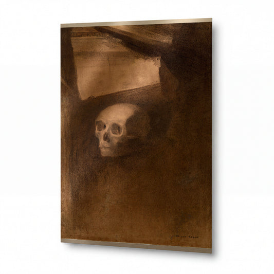 Obraz Odilon Redon — Through the Crack a Death's-Head Was Projected — hliníkový panel s vysokým leskem