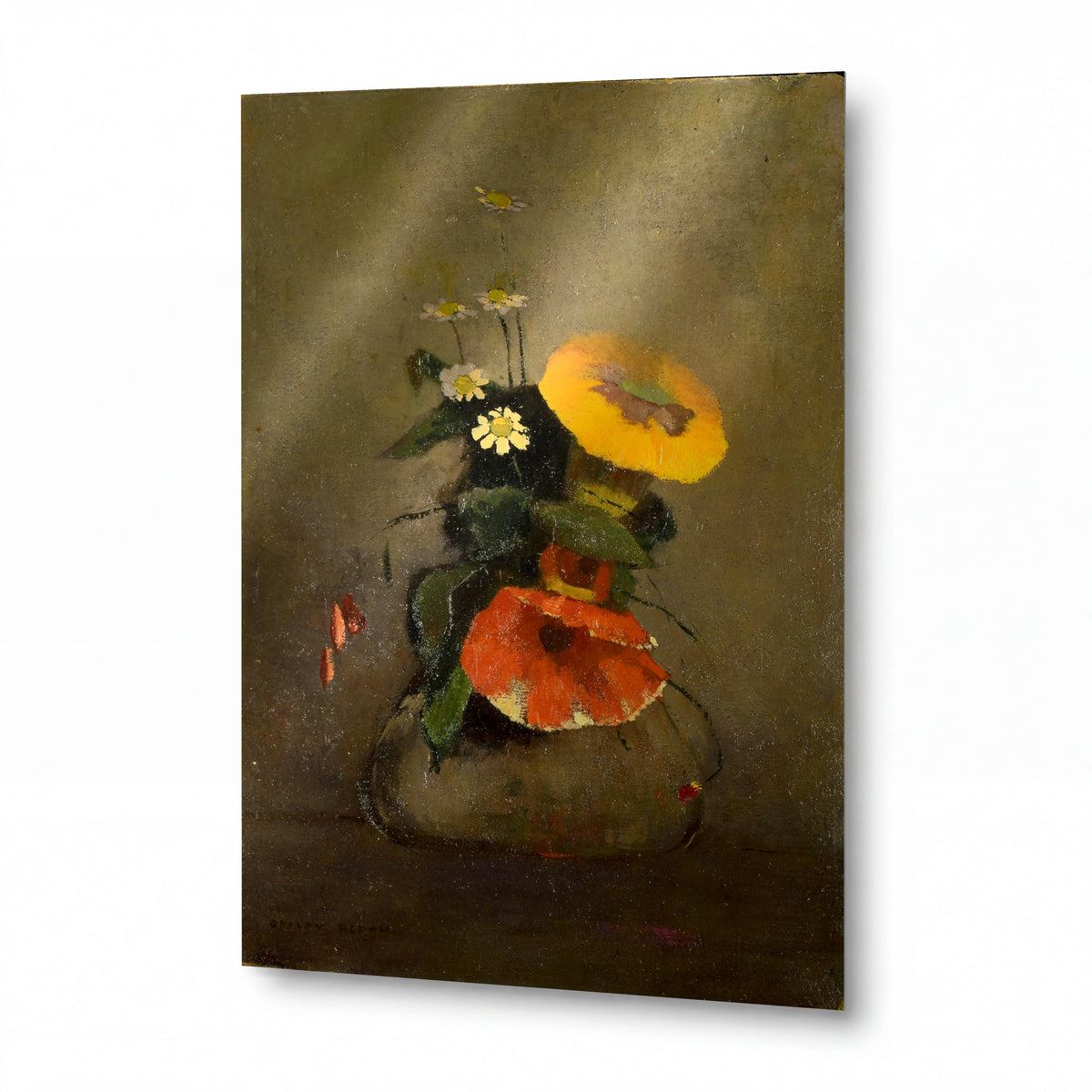 Obraz Odilon Redon — Vase of Flowers, 1866-68 — reprodukce na lesklém hliníkovém panelu