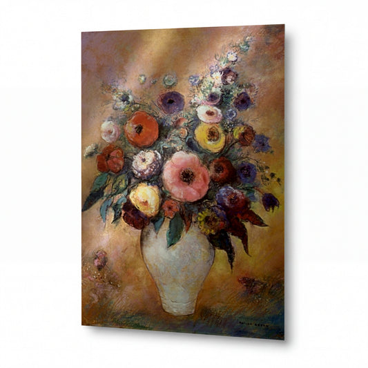 Obraz Odilon Redon — Vase of Flowers — umělecká reprodukce na hliníku — umělecká reprodukce na hliníku