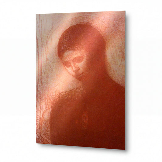 Obraz Odilon Redon — Young Woman — kovový obraz s vysokým leskem — kovový obraz s vysokým leskem