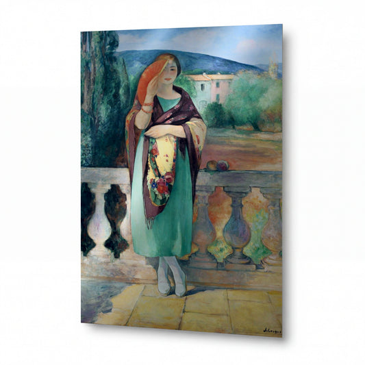 Obraz Henri Lebasque — Young Woman with the Fan (Nono) — lesklý obraz na hliníku