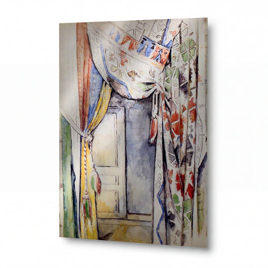Obraz Paul Cézanne — Curtains — kovový obraz na hliníkovém panelu — kovový obraz na hliníkovém panelu