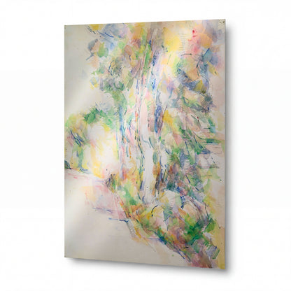 Obraz Paul Cézanne — Road with Trees on a Slope — umělecká reprodukce na hliníku — umělecká reprodukce na hliníku