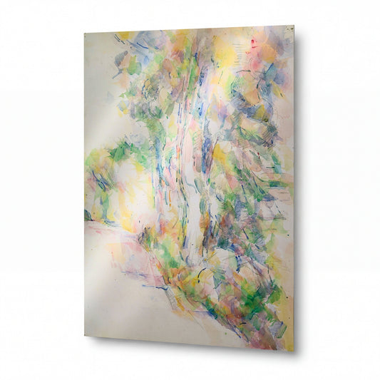 Obraz Paul Cézanne — Road with Trees on a Slope — umělecká reprodukce na hliníku — umělecká reprodukce na hliníku