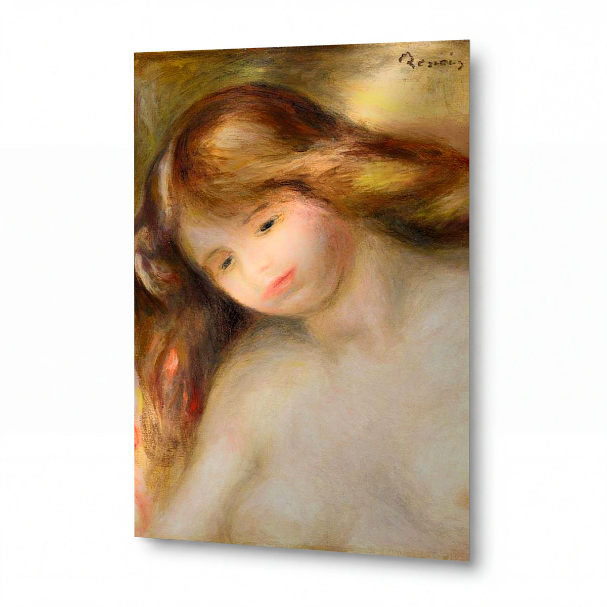 Obraz Pierre Auguste Renoir — Bust of a Young Nude — kovový obraz s vysokým leskem — kovový obraz s vysokým leskem