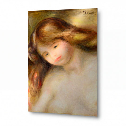 Obraz Pierre Auguste Renoir — Bust of a Young Nude — kovový obraz s vysokým leskem — kovový obraz s vysokým leskem