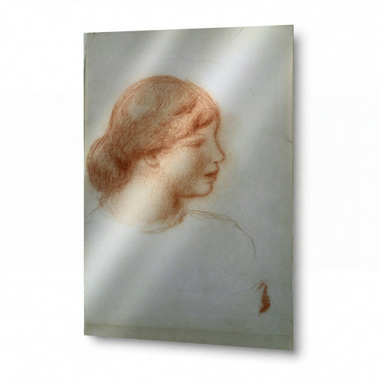 Obraz Pierre-Auguste Renoir — Profile of a Young Woman — lesklý obraz na hliníku — lesklý obraz na hliníku