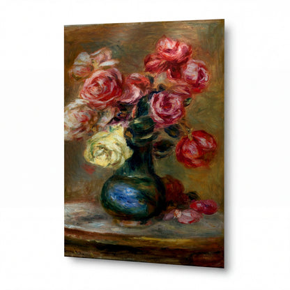 Obraz Pierre-Auguste Renoir — Bouquet of Roses — kovová reprodukce s vysokým leskem — kovová reprodukce s vysokým leskem