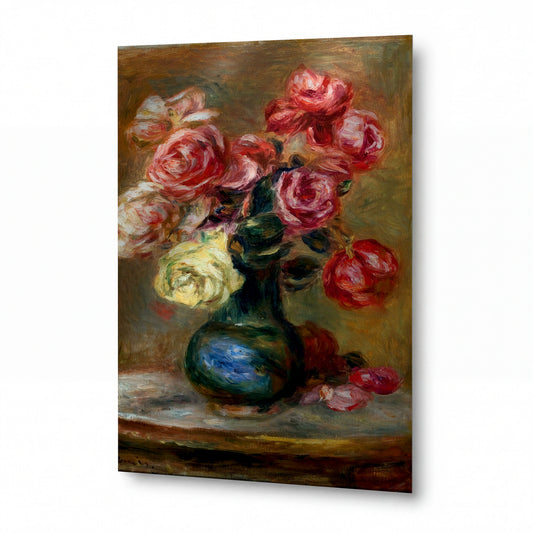 Obraz Pierre-Auguste Renoir — Bouquet of Roses — kovová reprodukce s vysokým leskem — kovová reprodukce s vysokým leskem