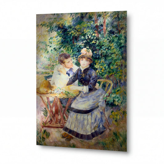Obraz Pierre-Auguste Renoir — In the Garden — umělecký kovový obraz s vysokým leskem