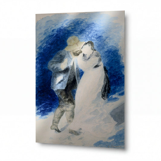 Obraz Pierre Auguste Renoir — M. Jules Le Coeur and Mlle. Clemence Trehot — reprodukce na kovovém panelu s vysokým leskem — reprodukce na kovovém panelu s vysokým leskem
