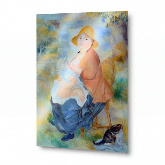 Obraz Pierre-Auguste Renoir — Mateřství — kovový obraz s vysokým leskem