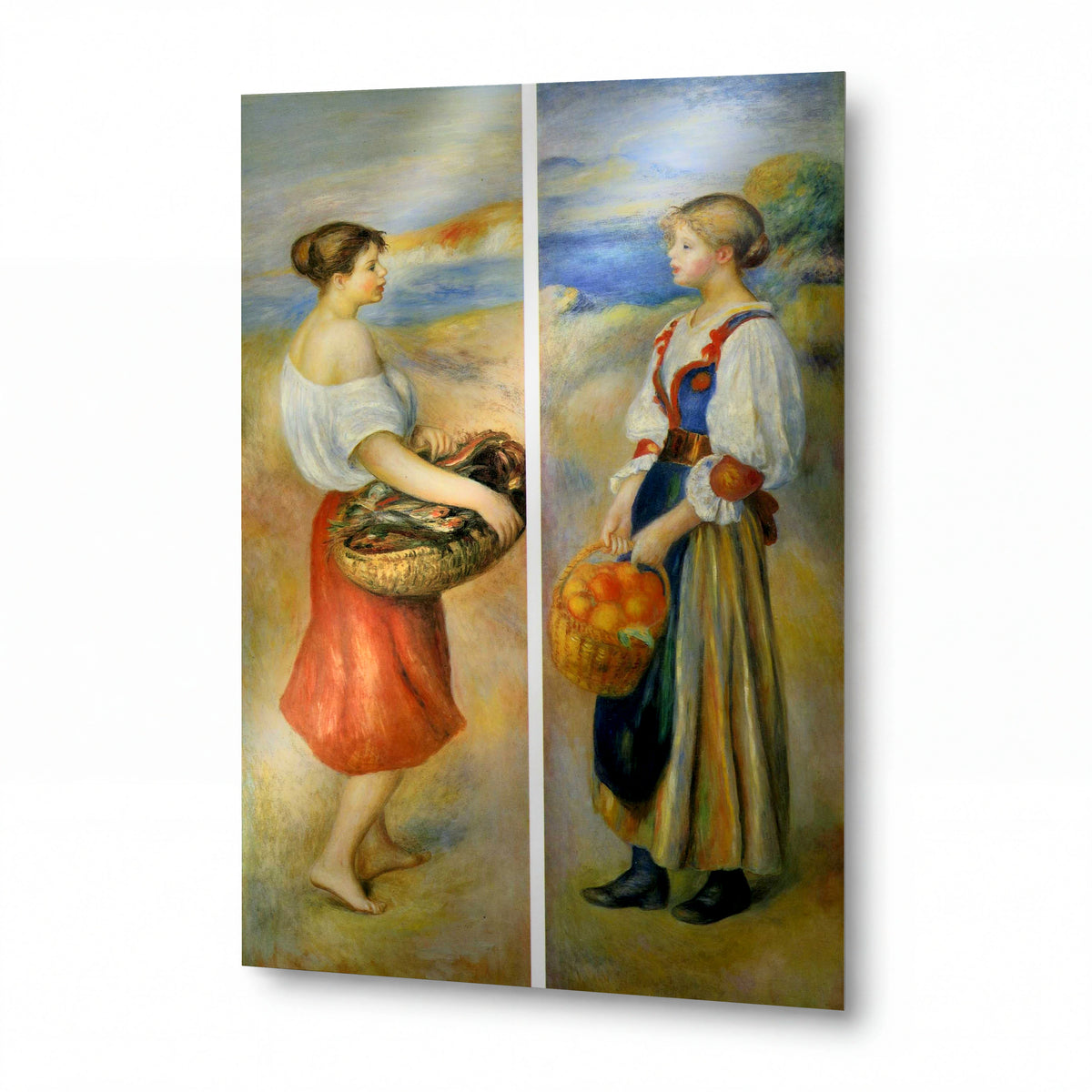 Obraz Pierre-Auguste Renoir — Peasant Girls — kovový obraz na hliníkovém panelu — kovový obraz na hliníkovém panelu