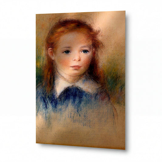 Obraz Pierre-Auguste Renoir — Portrait of a Little Girl — kovový obraz na hliníkovém panelu — kovový obraz na hliníkovém panelu