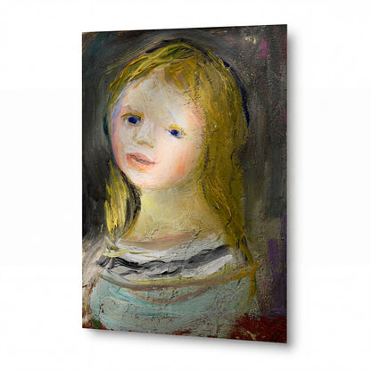 Obraz Pierre-Auguste Renoir — Portrét mladého děvčete — hliníkový panel s vysokým leskem