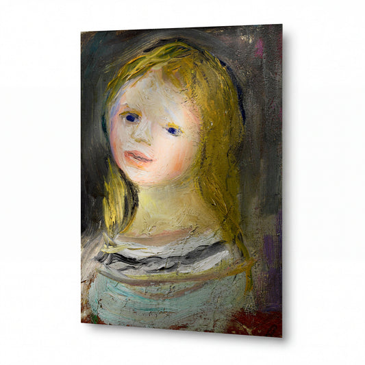 Obraz Pierre-Auguste Renoir — Portrét mladého děvčete — hliníkový panel s vysokým leskem