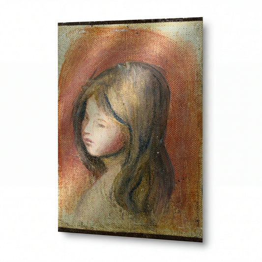 Obraz Pierre-Auguste Renoir — Portrait of Little Girl — luxusní reprodukce na kovu — luxusní reprodukce na kovu