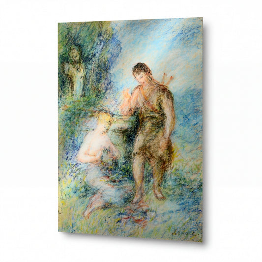 Obraz Pierre-Auguste Renoir — Rural Scene — reprodukce na lesklém hliníkovém panelu — reprodukce na lesklém hliníkovém panelu