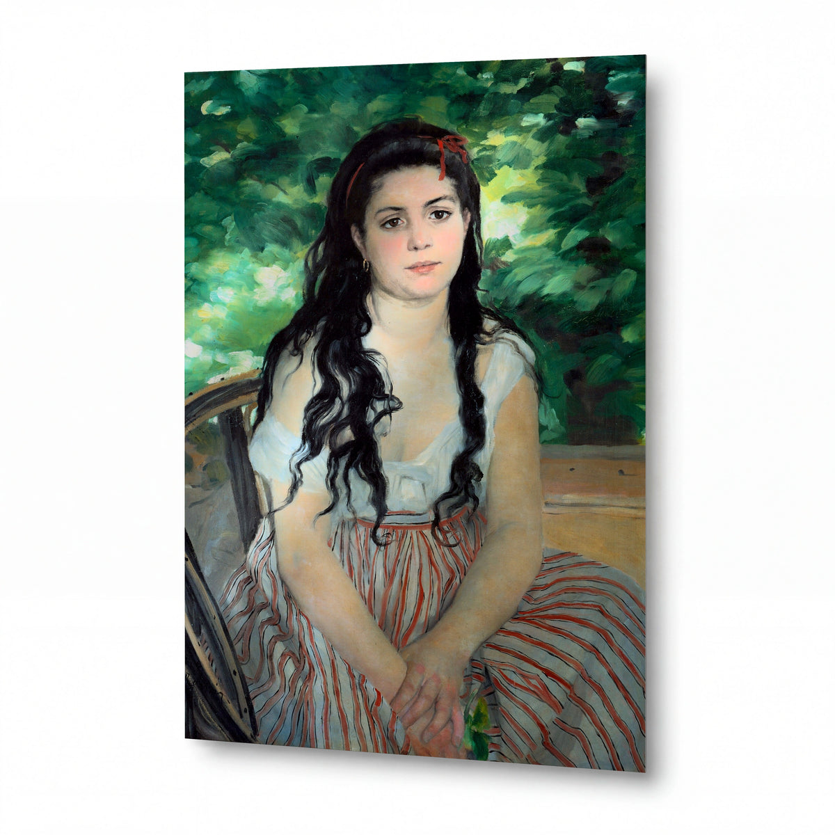 Obraz Pierre-Auguste Renoir — The Gypsy Girl — umělecký kovový obraz s vysokým leskem — umělecký kovový obraz s vysokým leskem