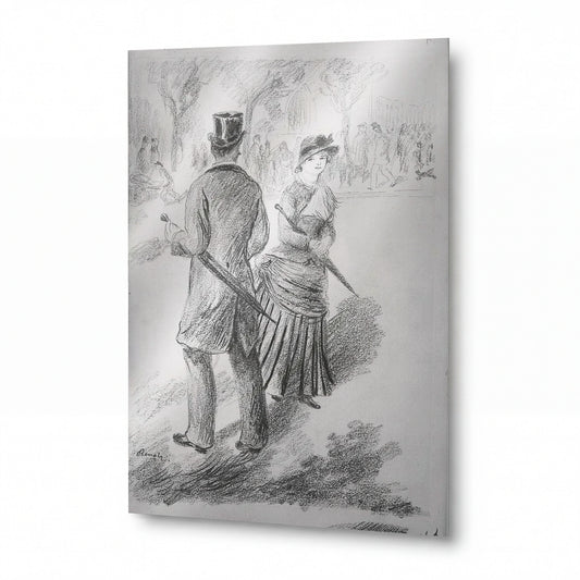 Obraz Pierre-Auguste Renoir — The Meeting — luxusní reprodukce na kovu — luxusní reprodukce na kovu