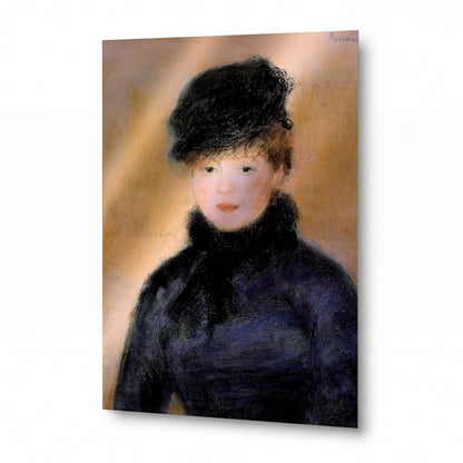 Obraz Pierre-Auguste Renoir — Žena s modrou blůzou — kovový obraz na hliníkovém panelu