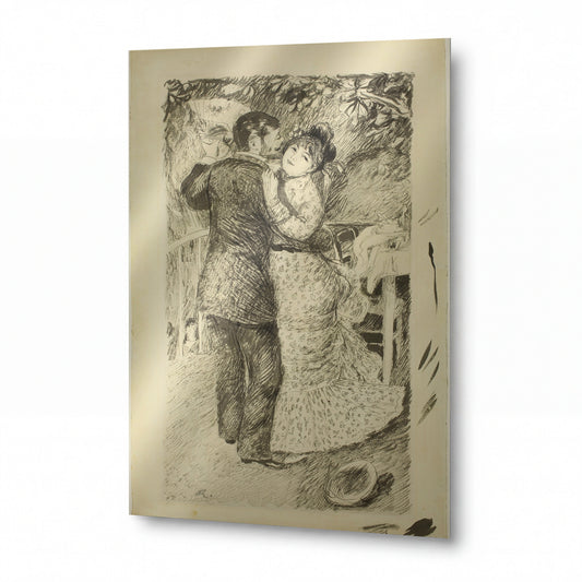 Obraz Pierre-Auguste Renoir — Tanec na venkově — kovový obraz s vysokým leskem — kovový obraz s vysokým leskem