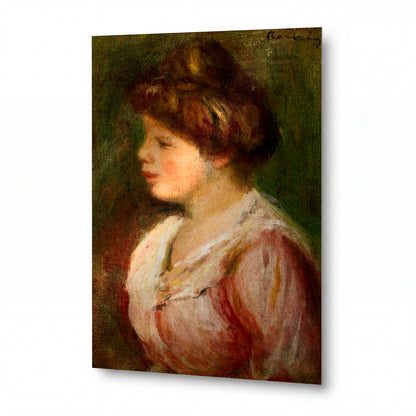 Obraz Pierre-Auguste Renoir — Portrét mladé ženy — lesklý kovový obraz
