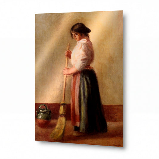 Obraz Pierre-Auguste Renoir — Sweeper — reprodukce na lesklém hliníkovém panelu