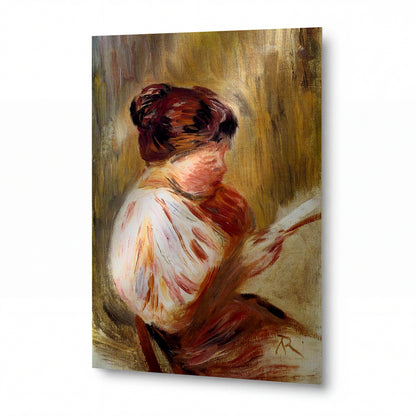 Obraz Pierre-Auguste Renoir — Woman Reading — kovový obraz na hliníkovém panelu — kovový obraz na hliníkovém panelu