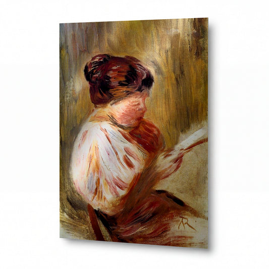 Obraz Pierre-Auguste Renoir — Woman Reading — kovový obraz na hliníkovém panelu — kovový obraz na hliníkovém panelu