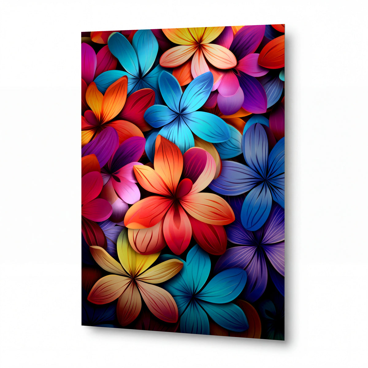 Obraz Duhová symfonietální květin — kovový obraz na hliníkovém panelu s vysokým leskem