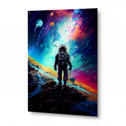 Obraz Astronaut na prahu kosmické mlhoviny — kovový obraz na hliníkovém panelu s vysokým leskem