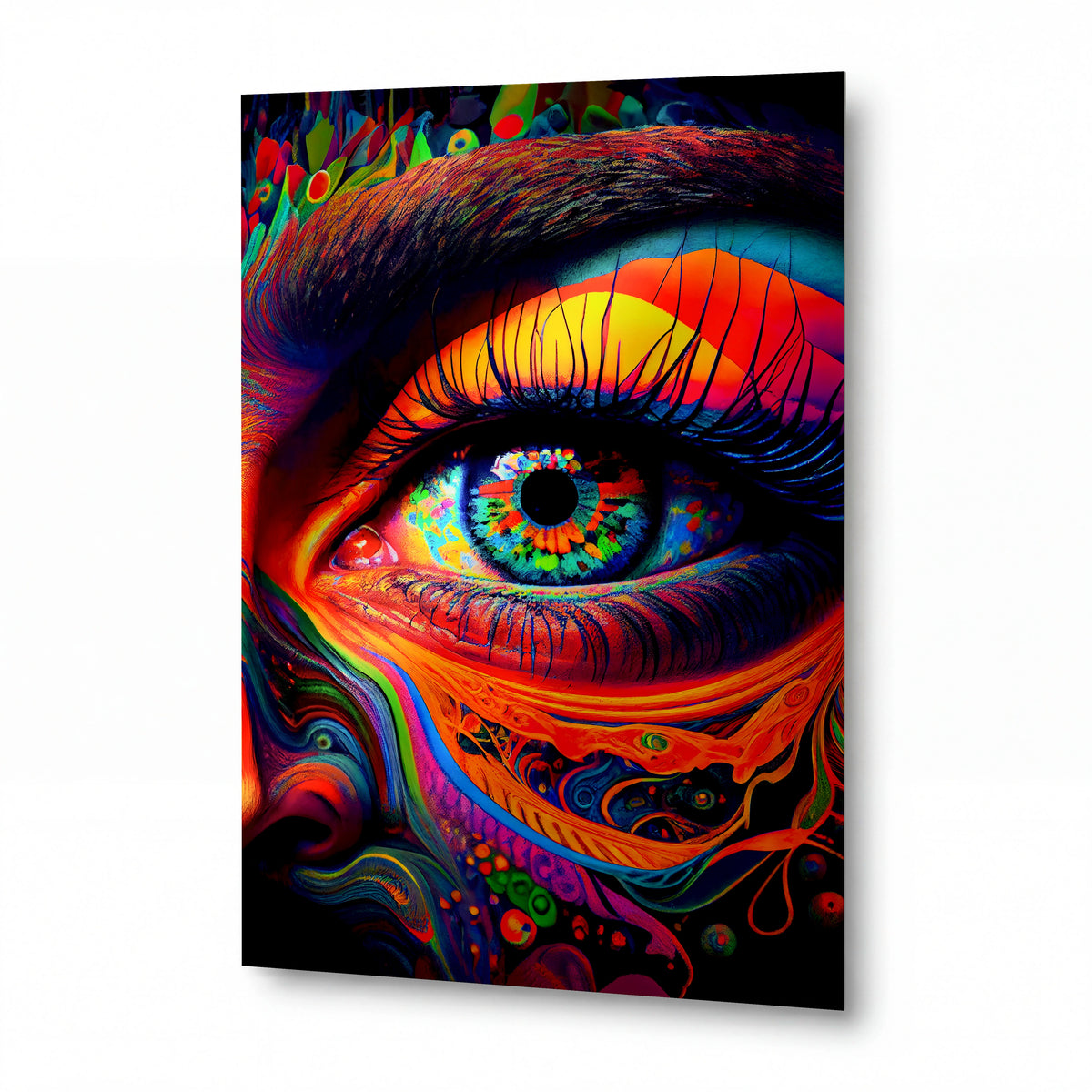 Obraz Oko psychedelické duhy — kovový obraz na hliníkovém panelu s vysokým leskem