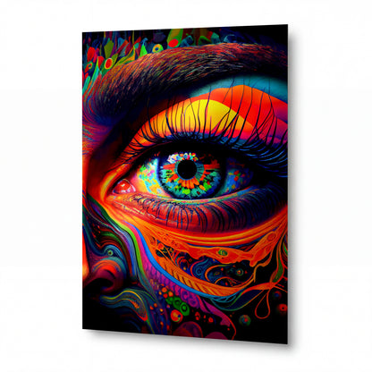 Obraz Oko psychedelické duhy — kovový obraz na hliníkovém panelu s vysokým leskem